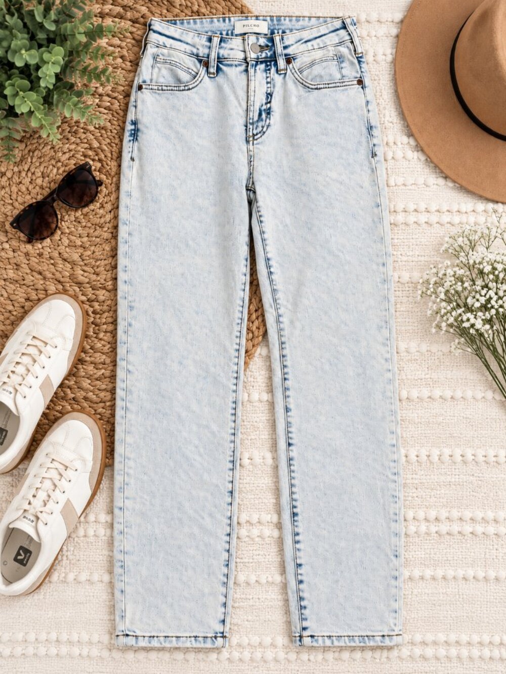Pilcro Size 27 Light Wash High Rise Skinny Jegging Jeans Acid Wash